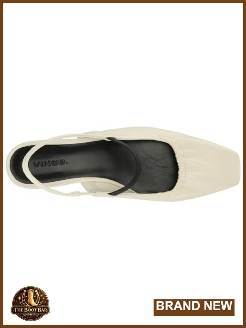 Leather Slingback Mary Jane Square Toe Flats - Picture 4 of 6
